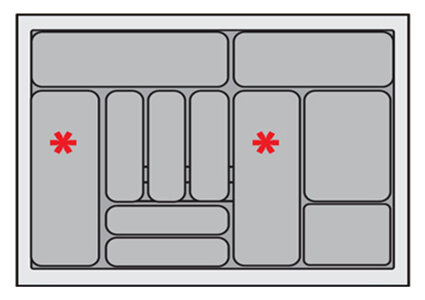 Bestekbak 701 mm tot 800 mm breed wit(Basic) 