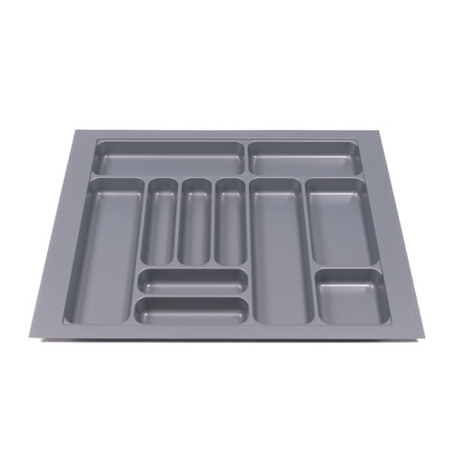 Bestekbak 701 mm tot 800 mm breed zilvergrijs (Basic) 