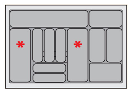Bestekbak 801 mm tot 900 mm breed wit (Basic) 