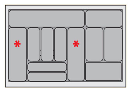 Bestekbak 901 mm tot 1000 mm breed zilvergrijs (Basic) 