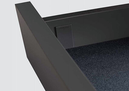 Ago-Flock fluweelzachte inlegmat op maat, antraciet, max. 1150 x 480 (b x d)