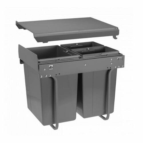 Inbouw afvalemmer, 1 x 20 liter, 2 x 10 liter, antraciet