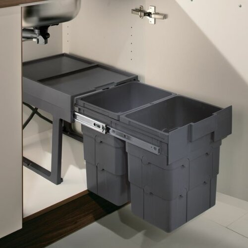 Inbouw afvalemmer, inhoud 32 liter (2 x 16 liter)