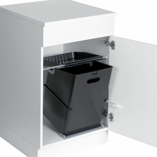 Kantel afvalemmer 35 liter, geschikt voor kastbreedte 400 mm, zwart