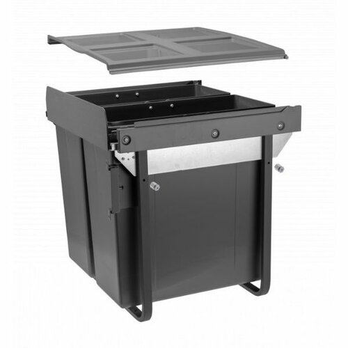 Inbouw afvalemmer, 2 x 34 liter, hoog model, antraciet