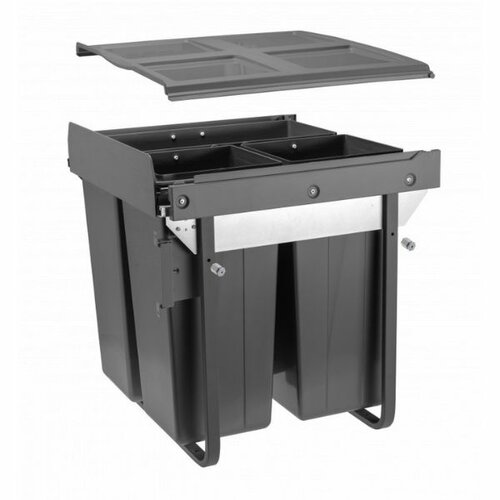 Inbouw afvalemmer, 1 x 34 liter, 2 x 17 liter, hoogmodel, antraciet