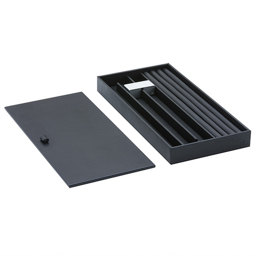 TA'OR Cubilux, rechthoekig met laag ringkussen en deksel, hoogte 32 mm diepte 300 mm.