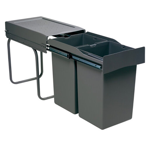Afvalemmer volledig uittrekbaar, 28 liter inhoud