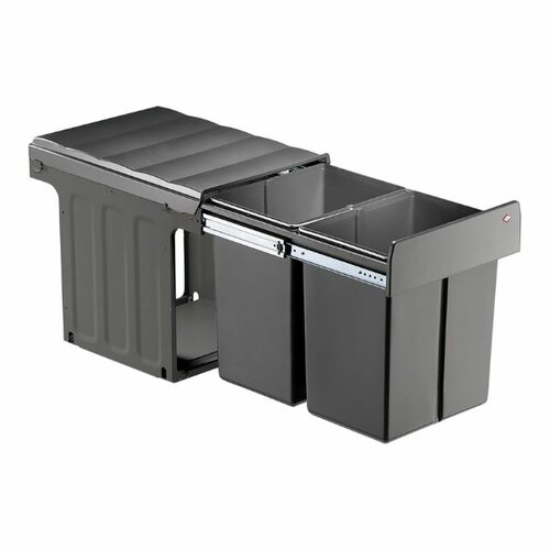 Wesco inbouwafvalemmer, inhoud 2 x 20 liter, Double Master Maxi, antraciet