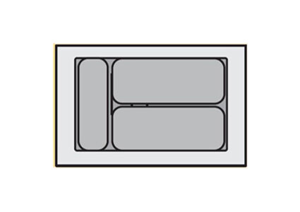 Bestekbak 370 mm tot 440 mm breed wit (Basic)