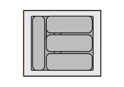 Bestekbak 370 mm tot 440 mm breed wit (Basic)