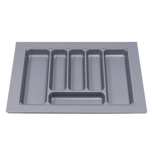 Bestekbak 600 mm tot 700 mm breed zilvergrijs (Basic)