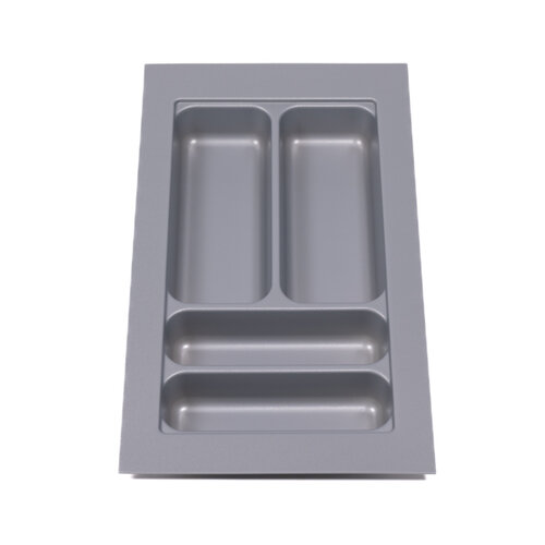 Bestekbak 260 mm tot 300 mm breed, zilvergrijs (Basic)