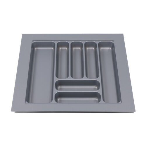 Bestekbak 505 mm tot 600 mm breed zilvergrijs (Basic)