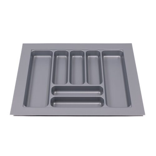 Bestekbak 595 mm tot 700 mm breed zilvergrijs (Basic)