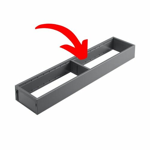 AMBIA-LINE dwarsverdeling, 100 mm breed, grijs.