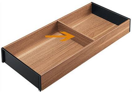 AMBIA-LINE dwarsverdeling, 200 mm breed, Tennessee notendecor / zwart