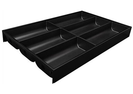 Steel Stacey indeling voor besteklade, Carbonzwart, 300 mm breed