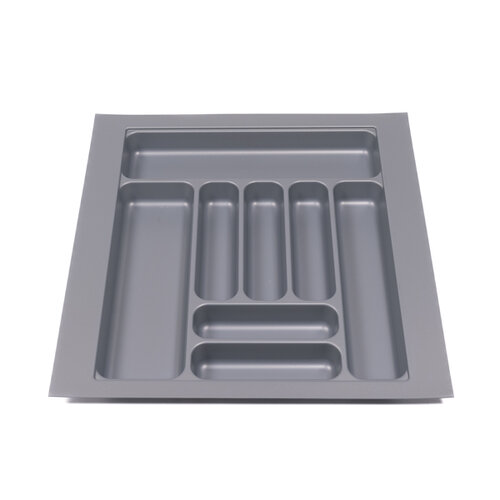 Bestekbak 510 mm tot 600 mm breed zilvergrijs (Basic) 