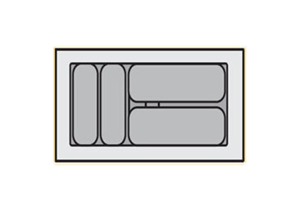 Bestekbak 440 mm tot 520 mm breed, zilvergrijs (Basic)